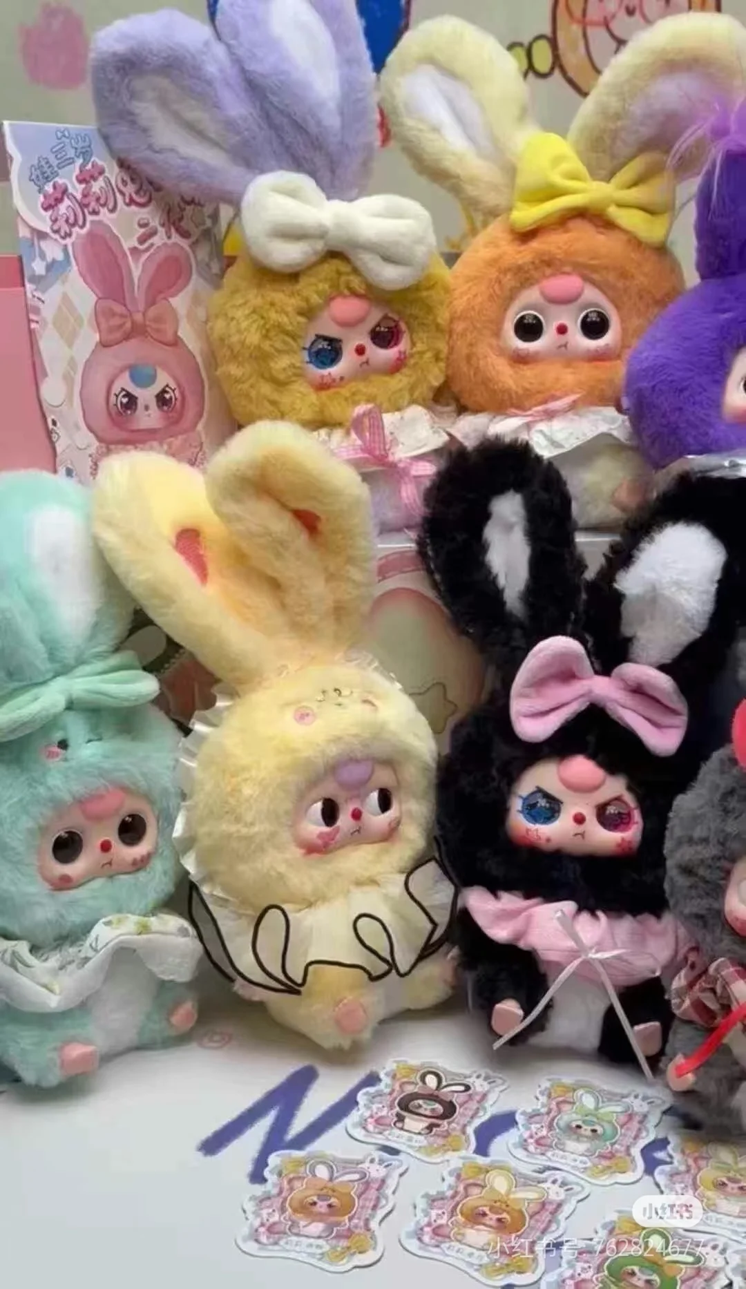 #49 baby Three Macaron Little Cute Bunny Series-V2 Plush Dolls Blind Box&ベビースリ二代ぬいぐるみ