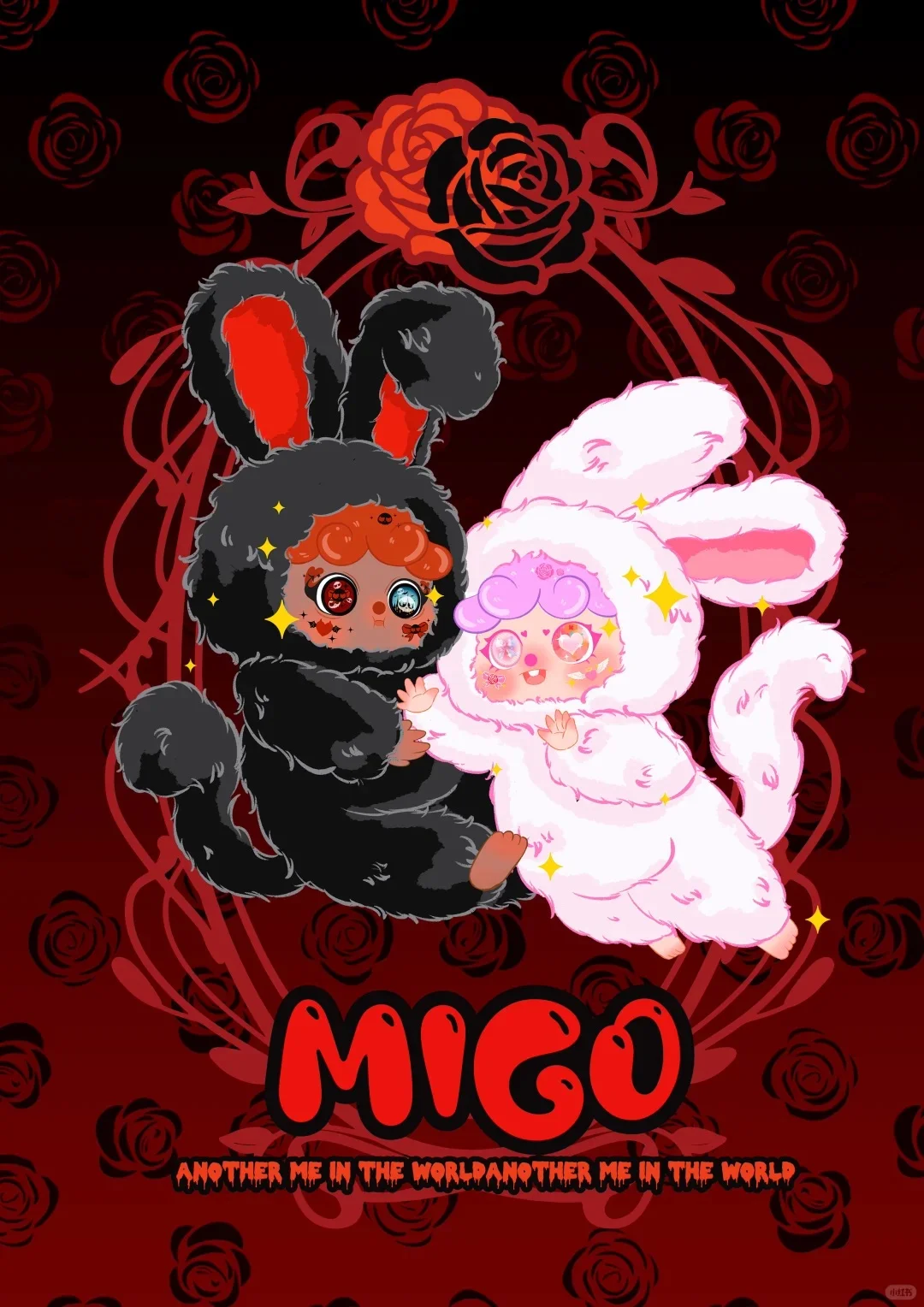 #67 MIGO Twin Life Limited Edition] 400% Plush Hanging Card Black Night White Day Series Blind Box&MIGO 双子ライフシリーズ&400%ブラインドボックス