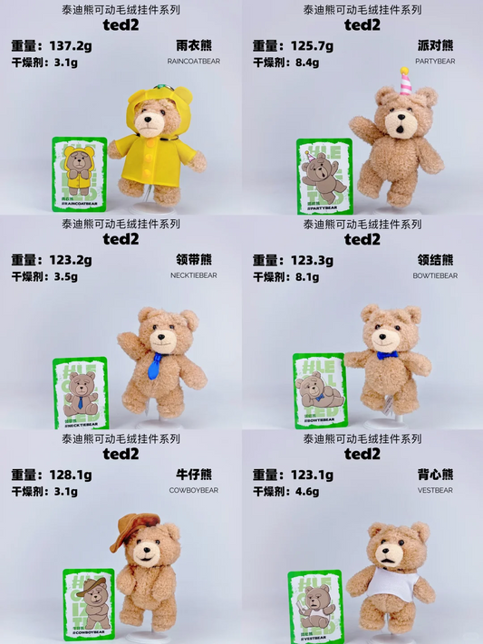 #30 Ted2 Teddy Bear Action Plush Pendant Blind Boxes&タイデイベアぬいぐるみ